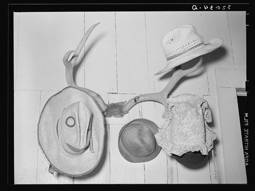 Hat rack of Hidalgo County, Texas, Mexican farm home