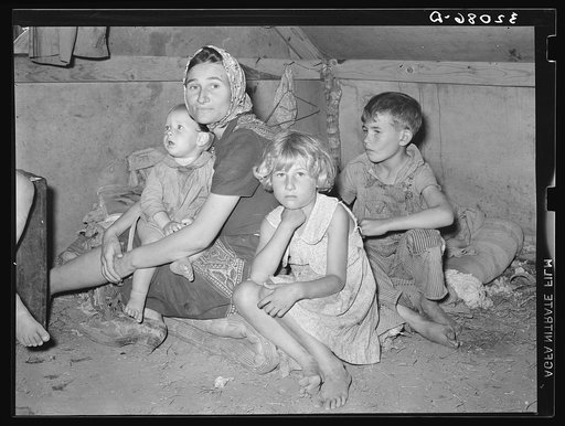 White migrant mother with children. Weslaco, Texas. See general caption 32108-D