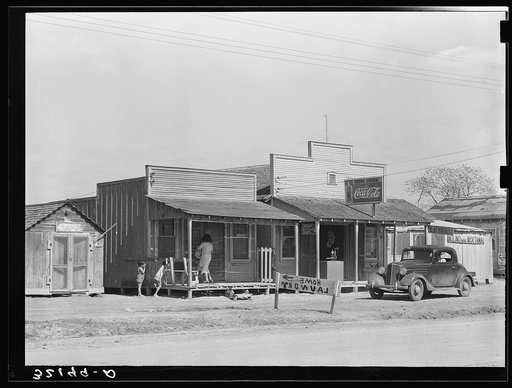 Meat market and laundry, Mexican section. Alamo, Texas