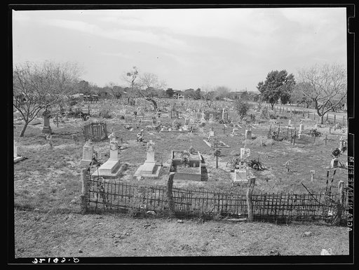 General view of Mexican cemetery. Raymondville, Texas