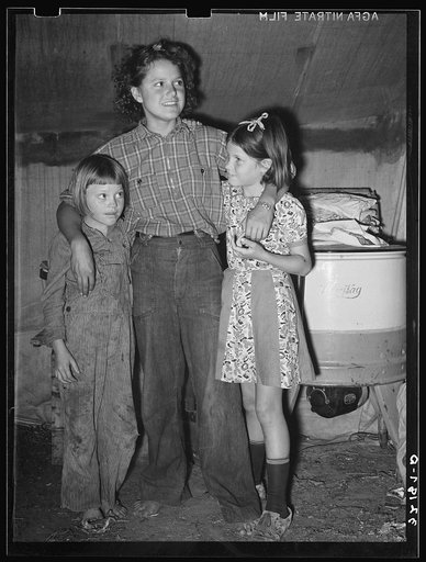 Untitled photo, possibly related to: Daughter of white migrant in tent home near Harlingen, Texas (see 32108-D)