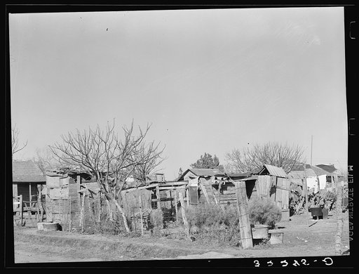 Backyard of Mexican district. Robstown, Texas