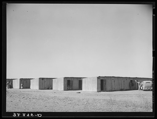 Four of the five units inhabited by Mexican workers. Robstown, Texas
