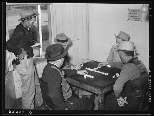 Domino game in beer parlor. Sebastian, Texas
