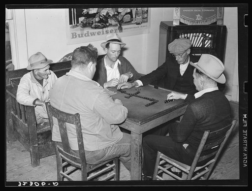 Domino game in beer parlor. Sebastian, Texas
