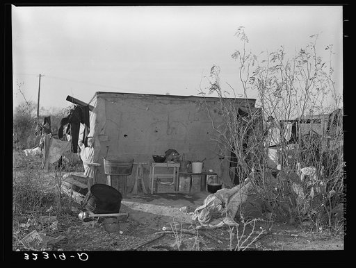 Camp of migrants near Edinburg, Texas