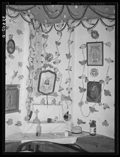 Shrine in Mexican home. Crystal City, Texas
