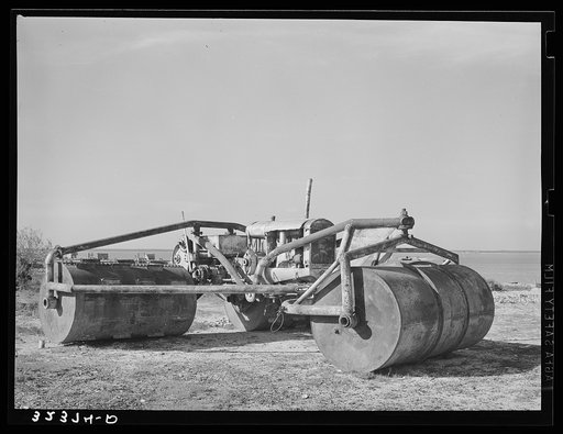 Rolling machine used along Nueces Bay. Corpus Christi, Texas