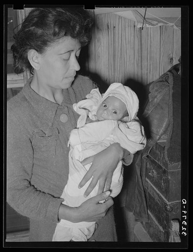 Mexican mother with under-nourished baby. Crystal City, Texas