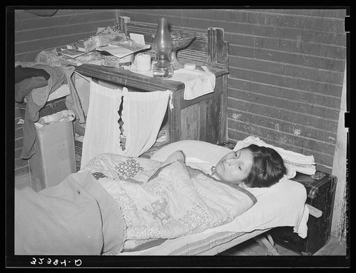 Mexican tubercular patient in home. Crystal City, Texas