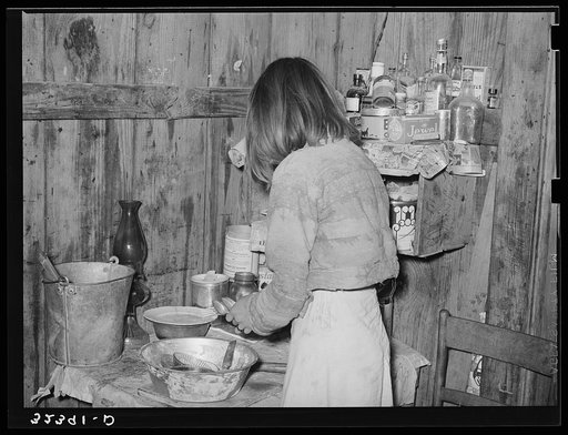 Corner of kitchen in Mexican home. Crystal City, Texas