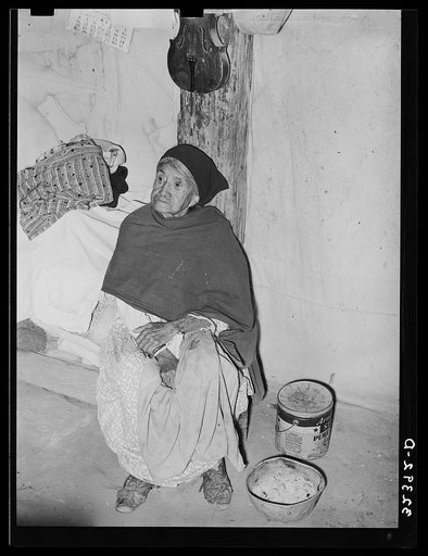 Aged Mexican woman. Crystal City, Texas