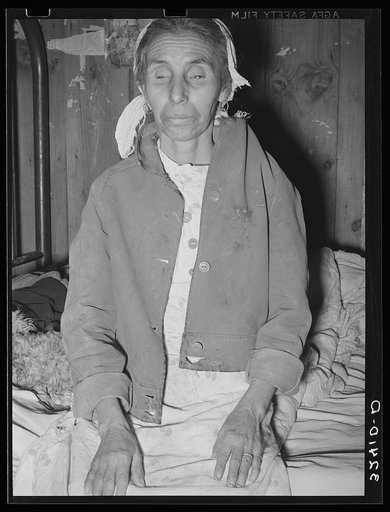 Blind Mexican woman. Crystal City, Texas