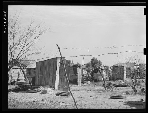 Backyard privies of Mexicans. Crystal City, Texas