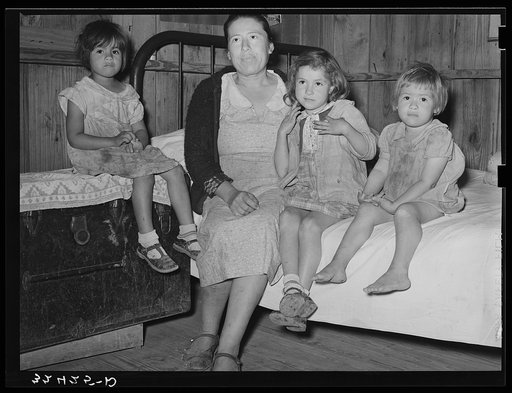 Mexican mother and her children. Crystal City, Texas
