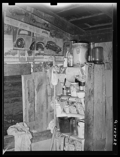 Kitchen cabinet, Mexican house. Crystal City, Texas