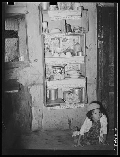 Kitchen cupboard. Mexican house, San Antonio, Texas