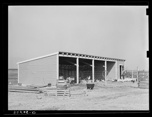 Machine shed and chicken house of El Indio, Texas, pioneer