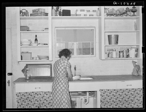 Kitchen in home of Mr. Ernest Milton, El Indio, Texas, pioneer