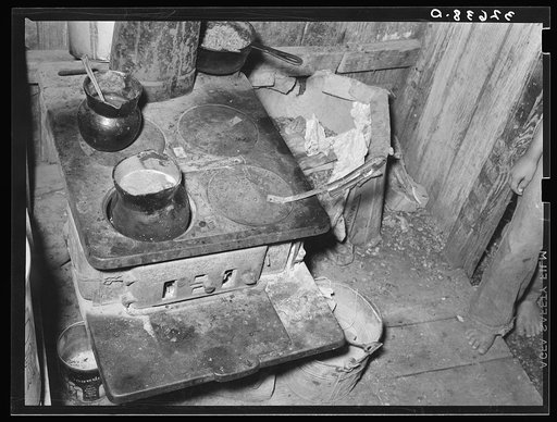Stove in Mexican house. San Antonio, Texas