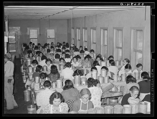 Mexican women pecan shellers at work. Union plant. San Antonio, Texas