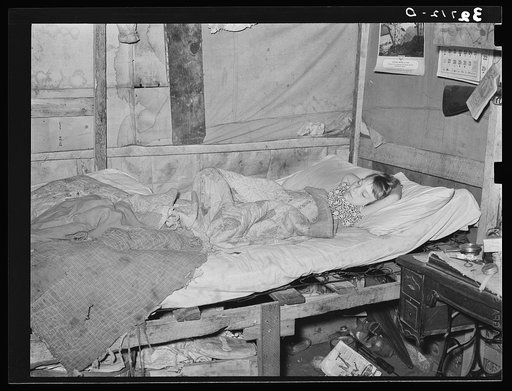 Child of migrant keyworker near Jefferson, Texas. This child was ill with influenza. Had a high fever but was receiving no medical attention
