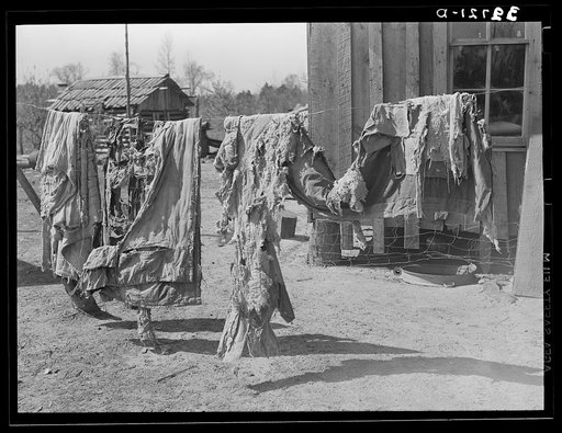 Quilts of family on relief near Jefferson, Texas