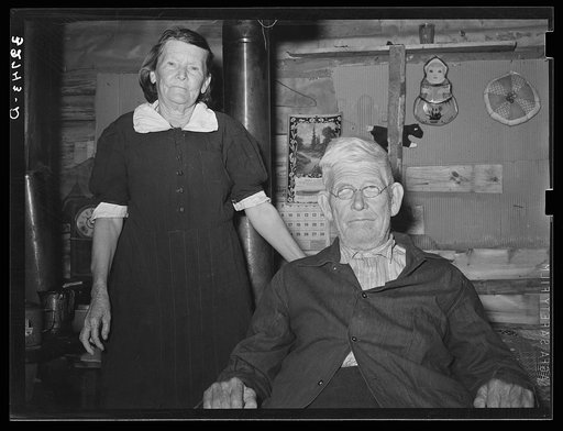 Blind man and his wife, old-time farmers near Marshall, Texas