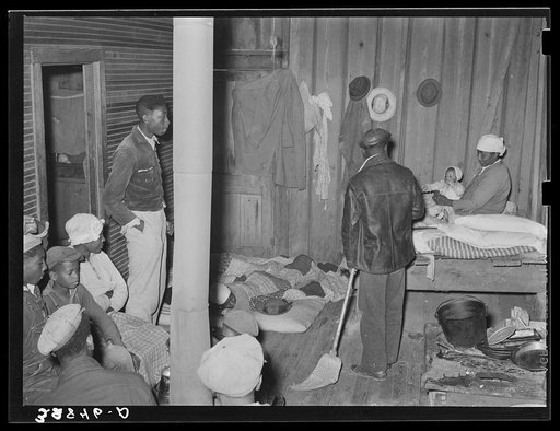 Scene in quarters of Negro berry pickers near Independence, Louisiana