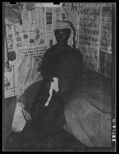 Untitled photo, possibly related to: Negro tenant farmer who grew strawberries on shares near Hammond, Louisiana. The husband said that in a good year they came out with maybe two hundred dollars