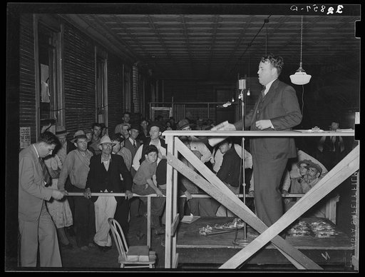 "Senator" Jim Morrison speaking to members of the Louisiana Farmers Protective Union which he organized and sponsors. Hammond, Louisiana