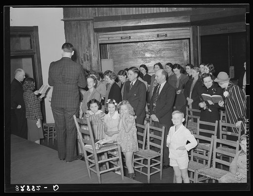 Untitled photo, possibly related to: Meeting of Parent Teachers Association in grade school. San Augustine, Texas