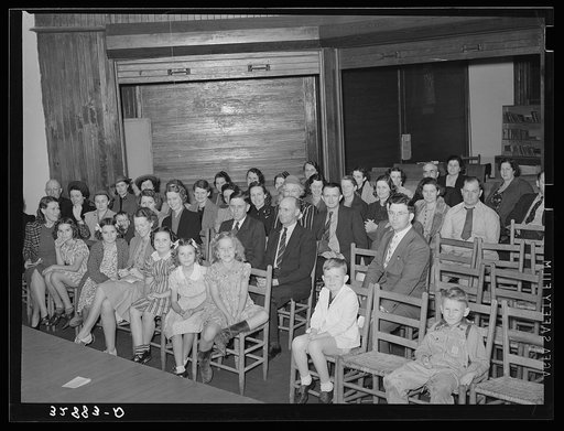 Meeting of Parent Teachers Association in grade school. San Augustine, Texas