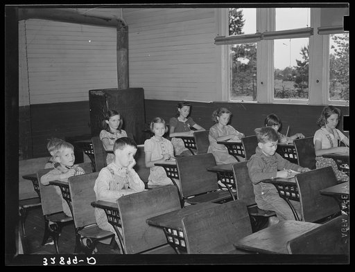 School in rural area. San Augustine County, Texas. Hookworm infestation is high in this county