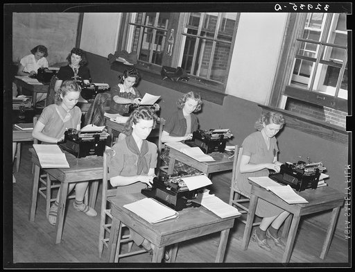 Typewriting class. San Augustine, Texas, high school