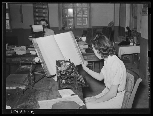 Stenographer in county clerk's office. San Augustine, Texas