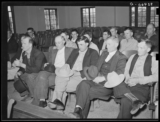 Meeting of county school commissioners. San Augustine, Texas