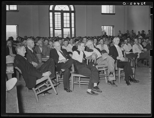 Mass meeting called to discuss ways and means for raising county fund in order to continue WPA (Works Progress Administration/Work Projects Administration) roadwork. San Augustine, Texas