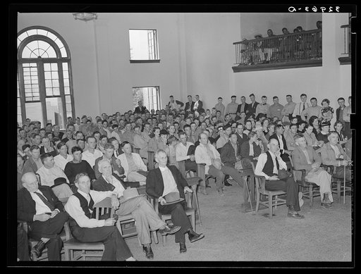 Mass meeting called to discuss ways and means for raising county fund in order to continue WPA (Works Progress Administration/Work Projects Administration) roadwork. San Augustine, Texas