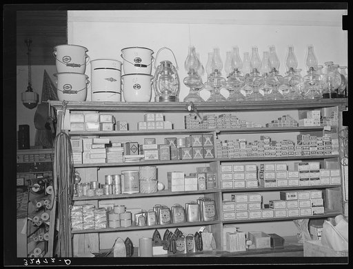 Merchandise in hardware store. San Augustine, Texas