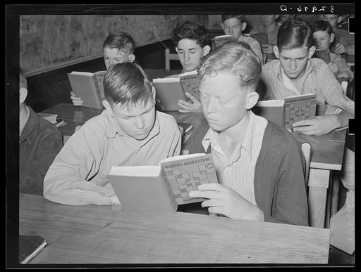 Students in vocational agricultural class. High school, San Augustine, Texas