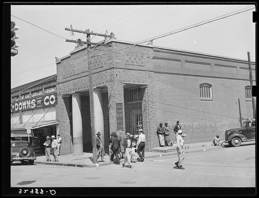 Bank corner on main street. San Augustine, Texas