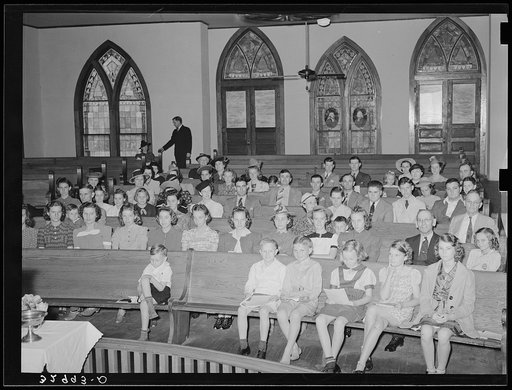 Congregation at church. San Augustine, Texas