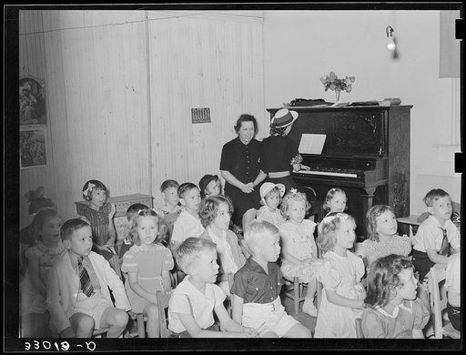 Primary Sunday schoolchildren singing. San Augustine, Texas