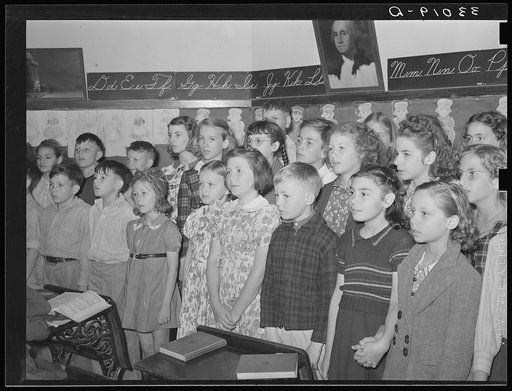 Schoolchildren singing. San Augustine, Texas