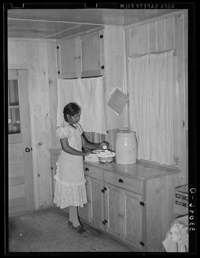 Kitchen, typical farm home. Sabine Farms, Marshall, Texas