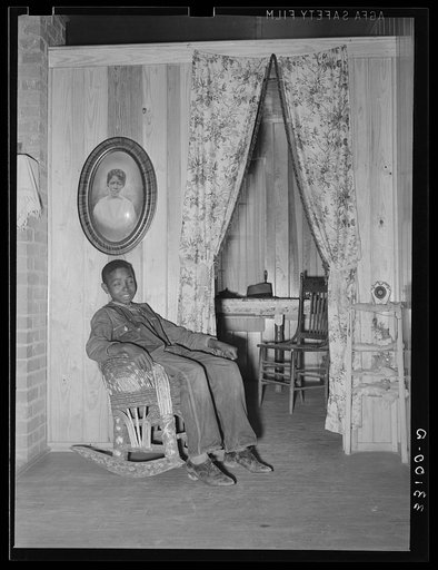 Looking into kitchen from living room of FSA (Farm Security Administration) client home. Sabine Farms, Marshall, Texas