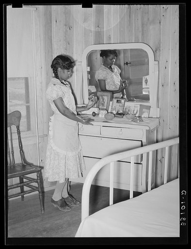 Bedroom of FSA (Farm Security Administration) client's home. Sabine Farms, Marshall, Texas