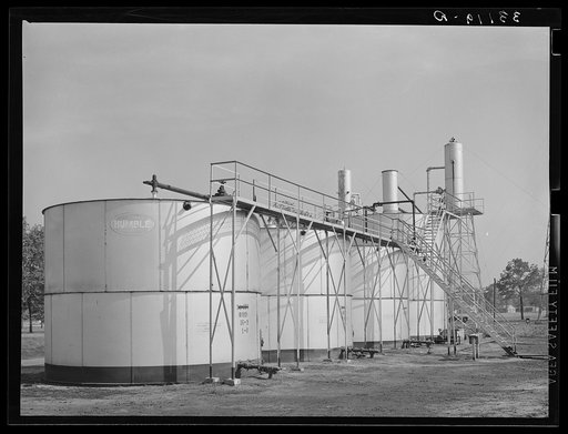 Oil storage tanks out of Kilgore, Texas