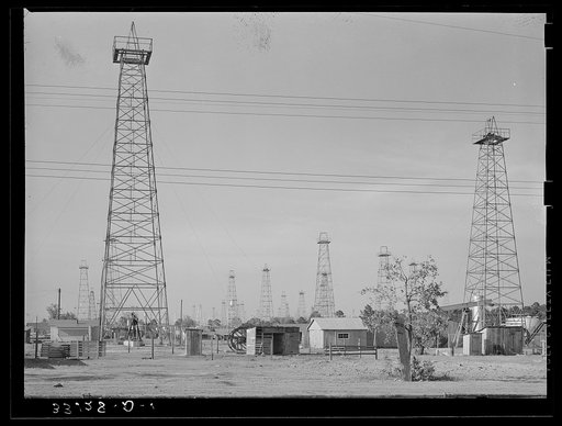 Forest of oil derricks. Kigore, Texas